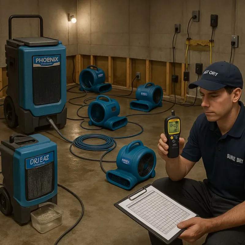 Structural Drying and Dehumidification process in Hampshire, IL
